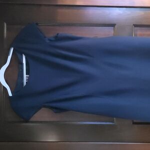 Anne Klein Navy Blue Cap-sleeve Belted Dress Women's 4
